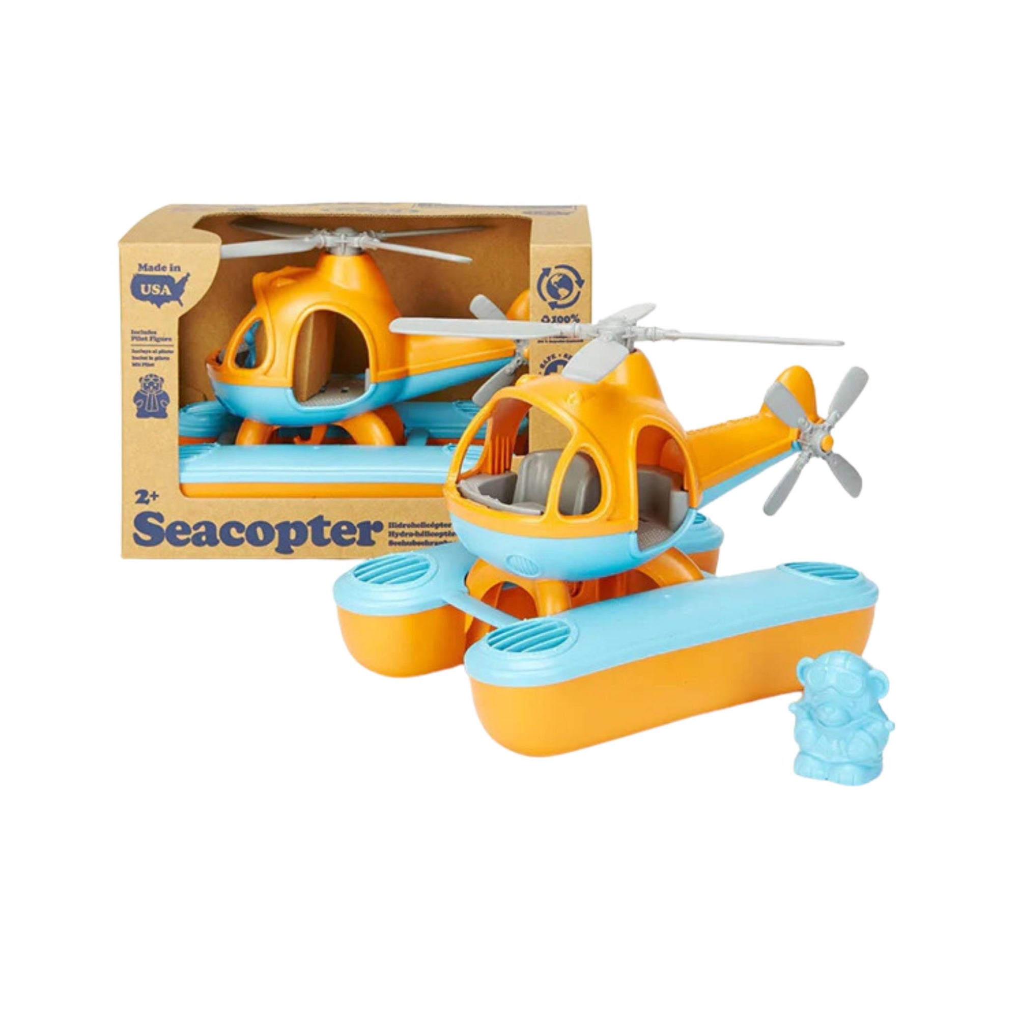 Green Toys Seacopter - Orange Top / Blue