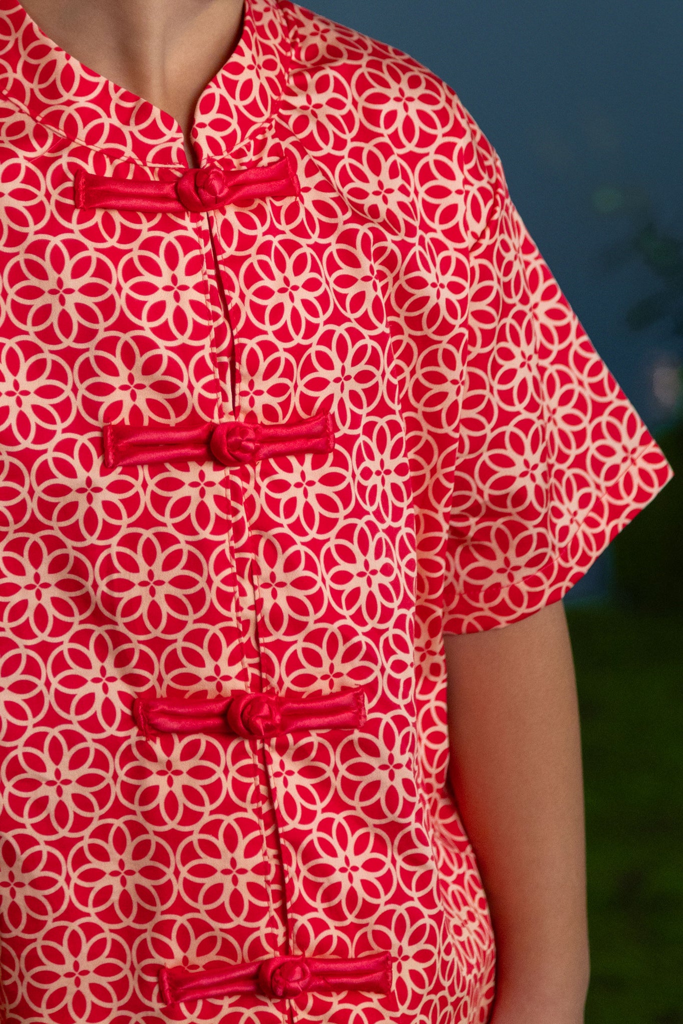 Tang Shirt - Red Honeycomb Tiles