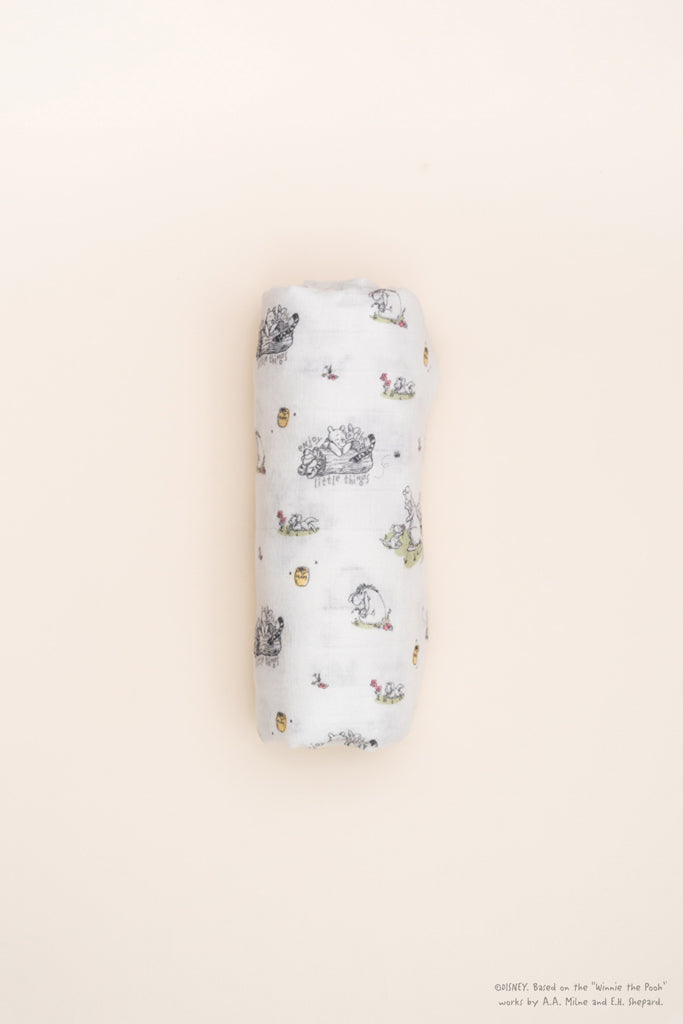 Disney x elly Organic Cotton Swaddle - Breezy Day Pooh | Ideal for Newborn Baby Gifts | The Elly Store Singapore