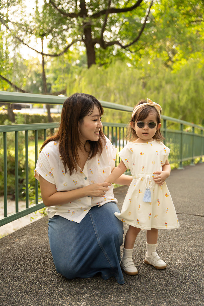 Ladies Sadie Blouse - Ice Cream | Twinning Family Sets | The Elly Store Singapore