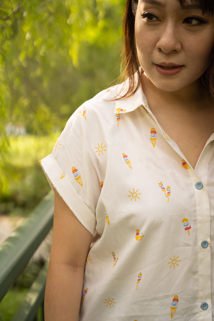 Ladies Sadie Blouse - Ice Cream | Twinning Family Sets | The Elly Store Singapore