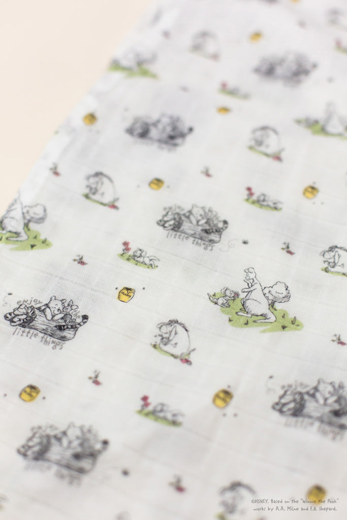 Disney x elly Organic Cotton Swaddle - Breezy Day Pooh | Ideal for Newborn Baby Gifts | The Elly Store Singapore