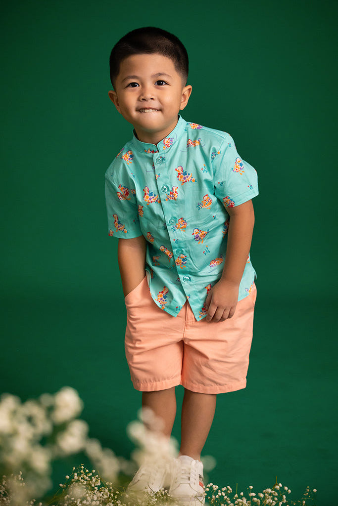 Charlie Shorts - Peach | Boys' Bottoms | The Elly Store Singapore